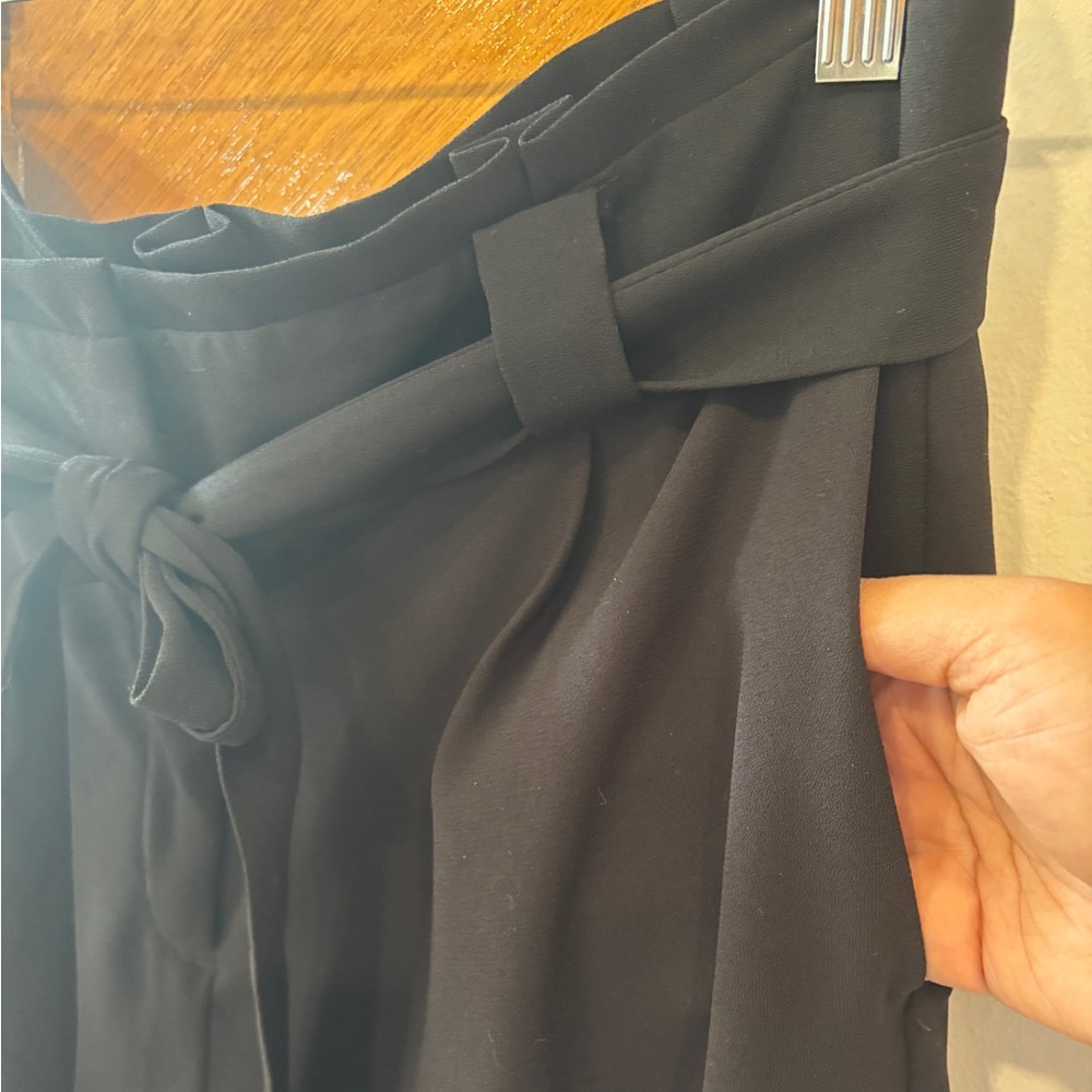 Express Women’s Black High Rise Ankle Pants with Paperbag Waist - 12 - Picture 3 of 8